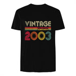 Vintage Twenty-First Birthday Gift T-Shirt in Black - back view