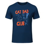 Cat Dad Club Life Is Better with Cats T-Shirt in Navy - front view