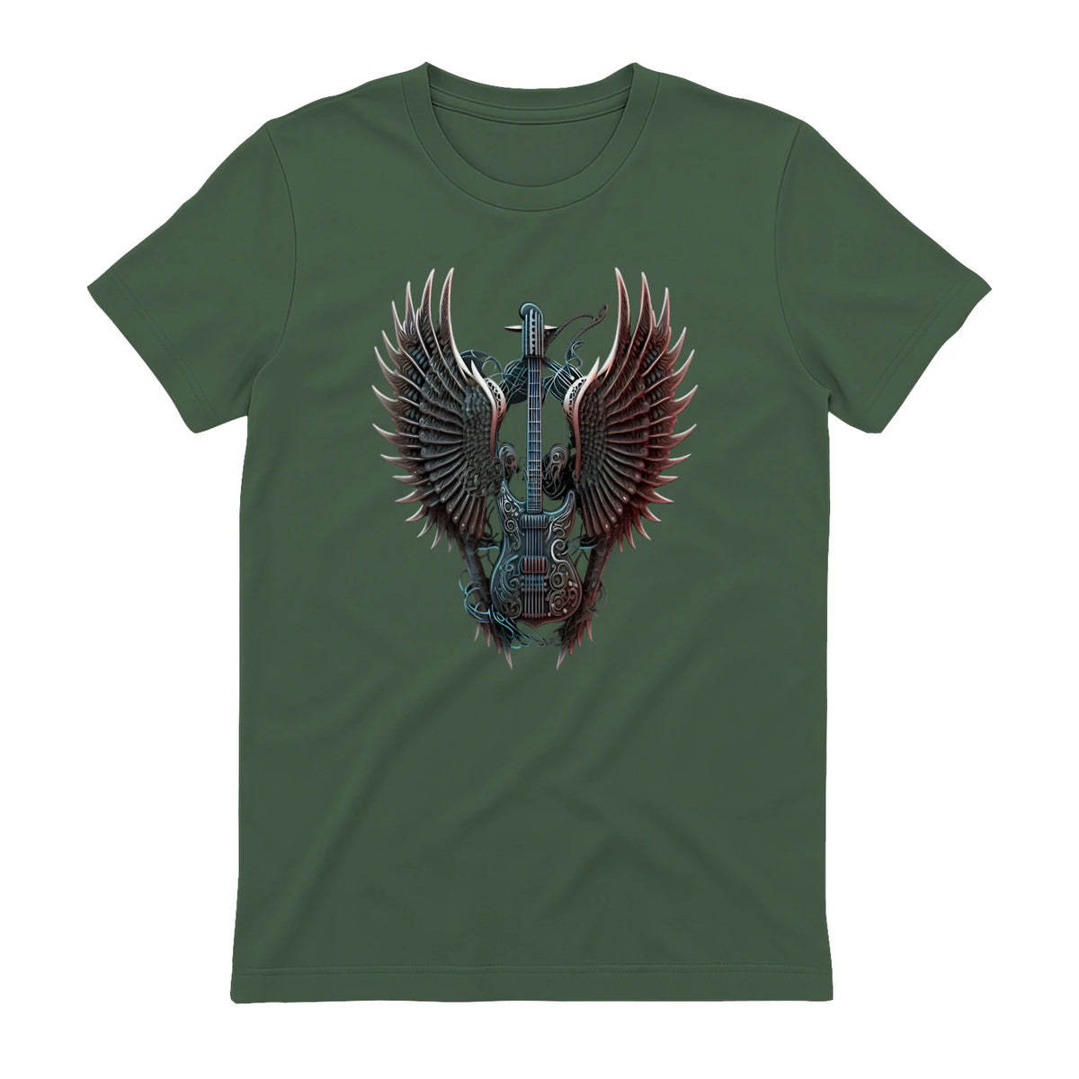 Fans de Hard Rock Vintage Music Rock and Roll Lover in Military Green - back view