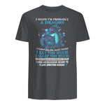 Five Signs I'm Probably a Dragon T-Shirt in Charcoal - back view