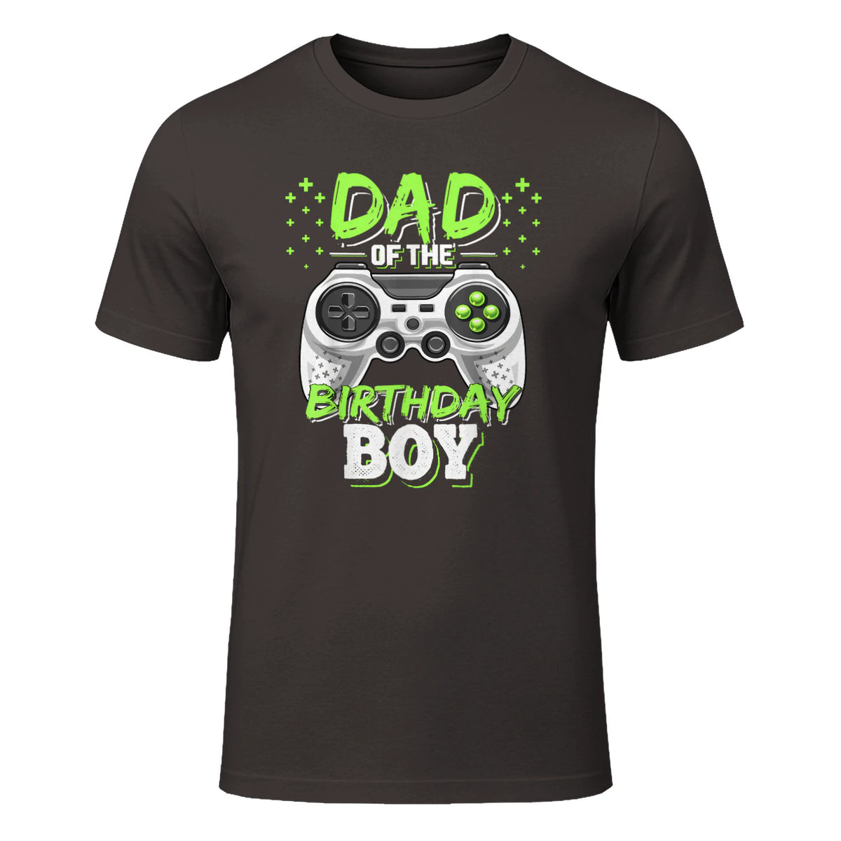 Dad of The Birthday Boy Matching Video Gamer Birthday Party in Dark Chocolate - front view