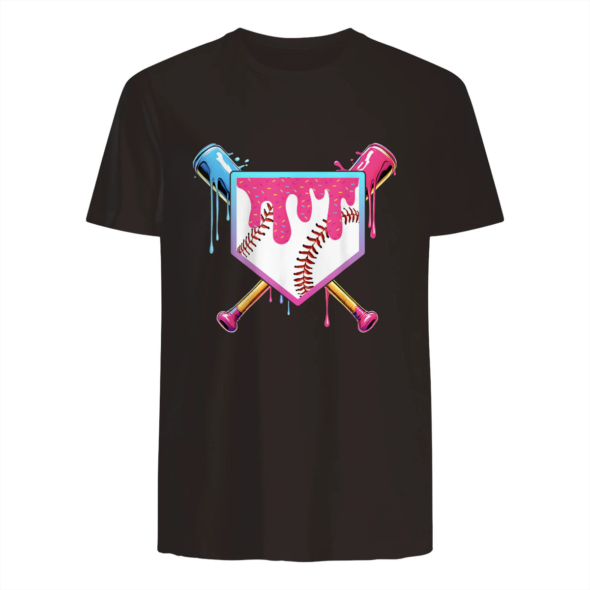 Baseball Drip Youth T-Shirt in Dark Chocolate - back view