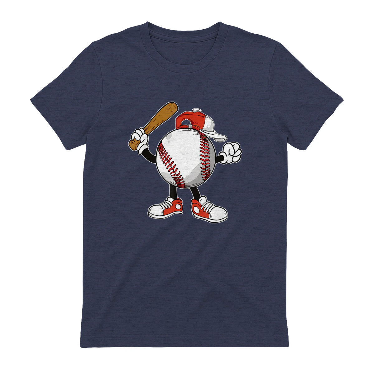 Baseball Boy T-Shirt in Heather Navy - back view