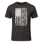 Step Dad Best Bonus Dad Ever For Stepdad American Flag in Dark Chocolate - front view
