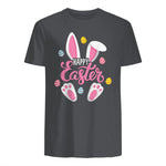 Happy Easter Bunny Women Girls Rabbit Easter Egg Hunt Funny in Charcoal - back view