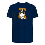 Chien Boxer dans la poche Chien Boxer in Navy - back view