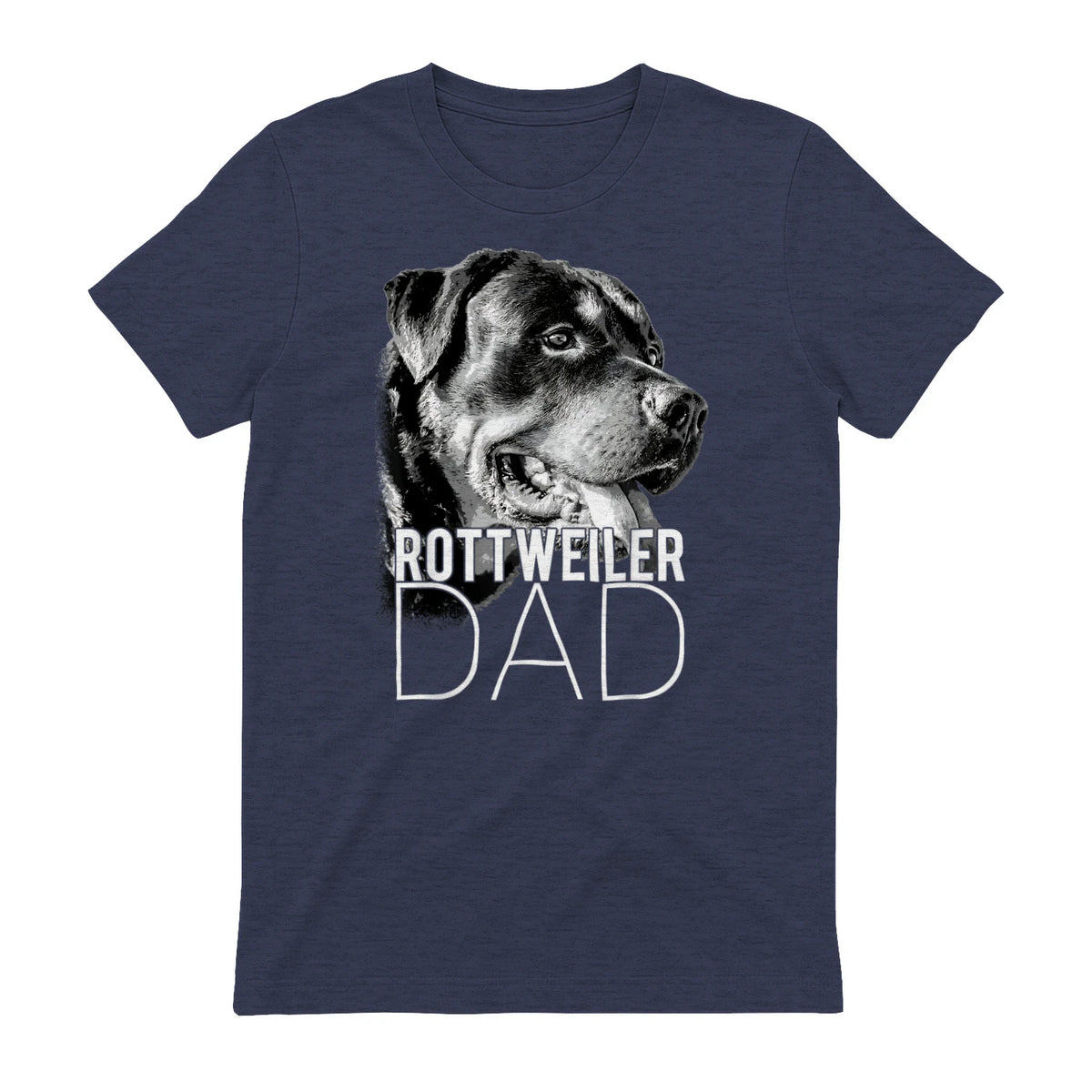 Dog Dad Rottweiler – Chiens Papa in Heather Navy - back view