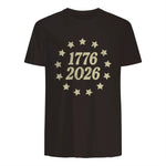 American Flag Front and Back Anniversary T-Shirt in Dark Chocolate - back view