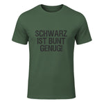 Schwarz ist Bunt genug Lustiger Spruch für Mann Frau in Military Green - front view