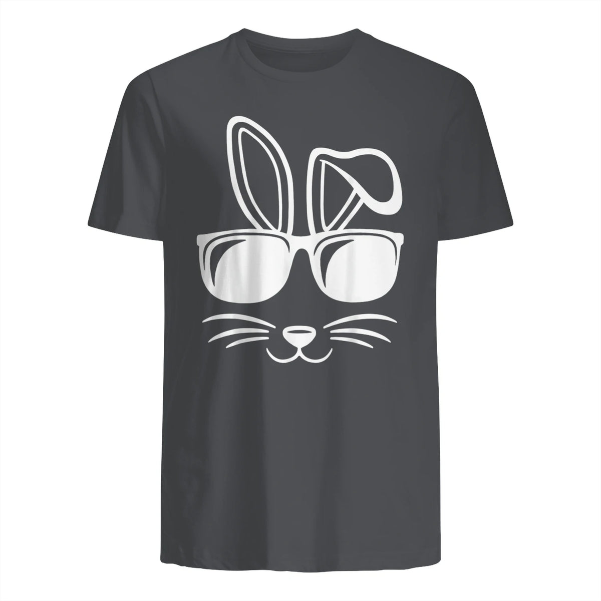 Bunny Face With Sunglasses Men Boys Kids Easter Day in Charcoal - back view