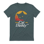 Cat Daddy Vintage Eighties Style Cat Retro Distressed in Dark Heather - back view