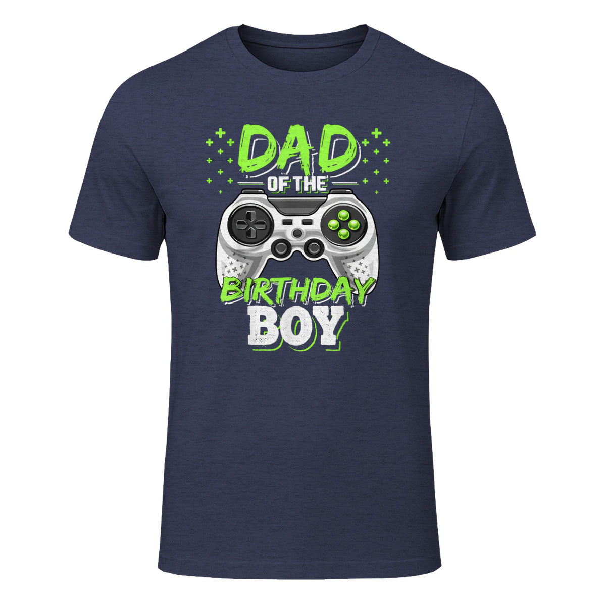 Dad of The Birthday Boy Matching Video Gamer Birthday Party in Heather Navy - front view