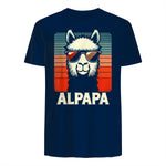 Bester Papa Alpapa Alpaka Frischgebackener Papa Vatertag T-Shirt in Navy - back view