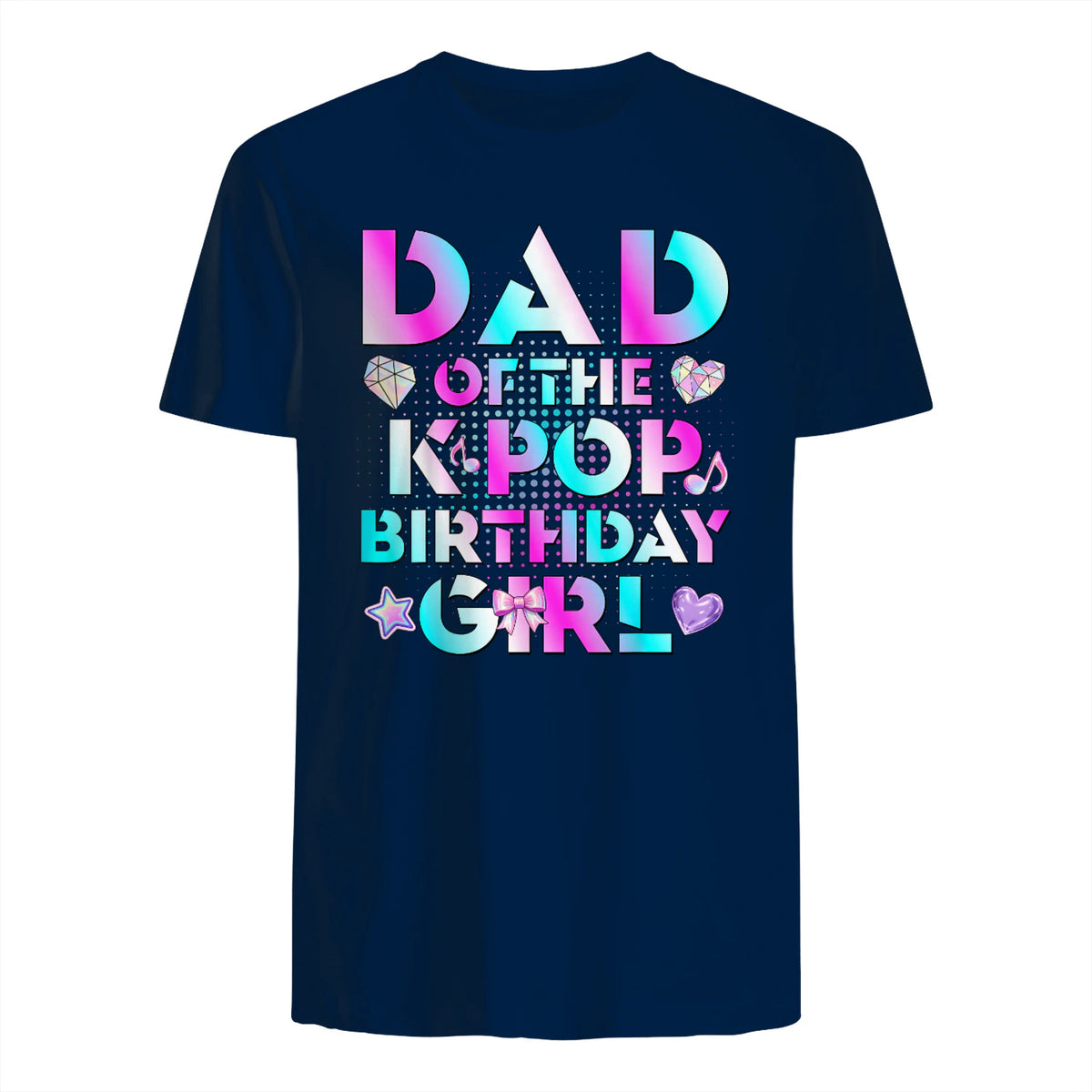K-Pop Girl Dad T-Shirt in Navy - back view