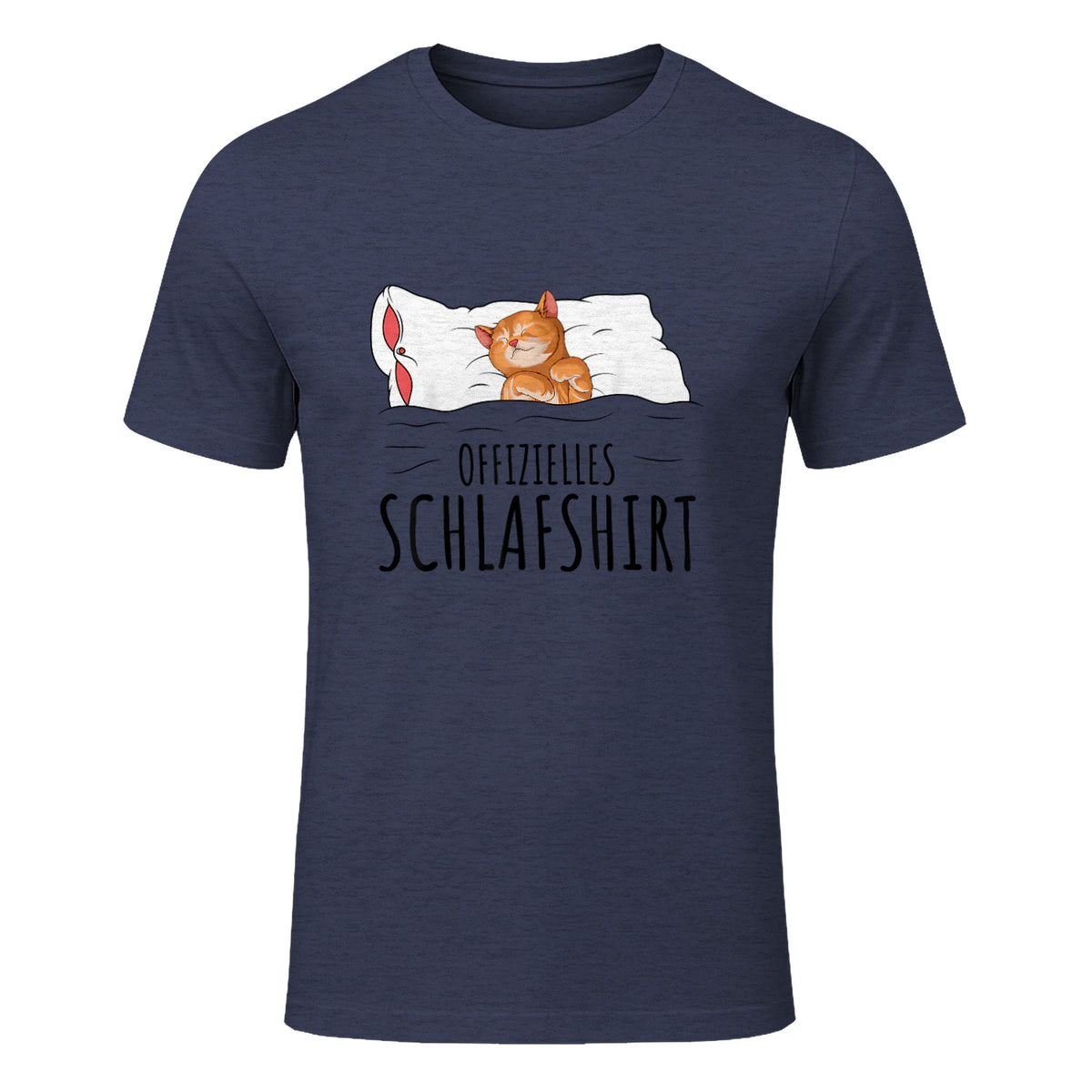 Süße Katzen & Haustier Geschenkideen Offizielles Schlafshirt Katze Schlafanzug Katzen in Heather Navy - front view