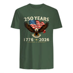 Patriotic Eagle Independence Anniversary T-Shirt in Military Green - back view