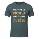 Calvitie Humour Papa Chauve in Dark Heather - front view