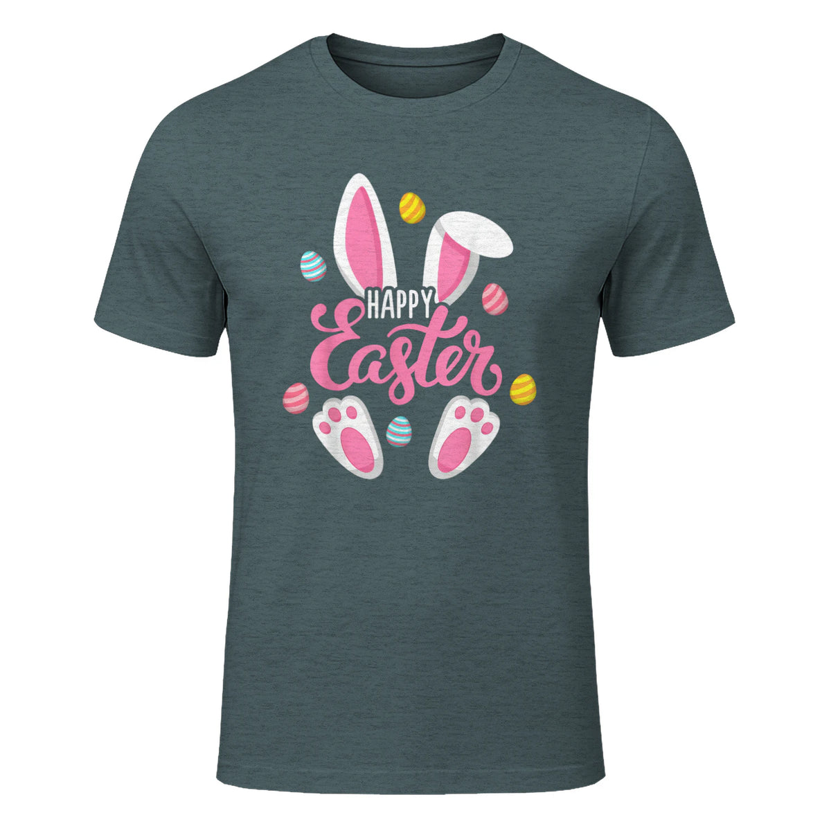 Happy Easter Bunny Women Girls Rabbit Easter Egg Hunt Funny in Dark Heather - front view