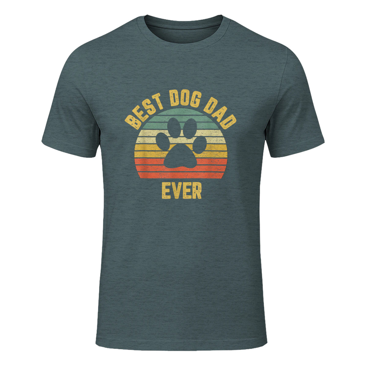 Vintage Dog Dad Cool Father's Day Gift Retro in Dark Heather - front view