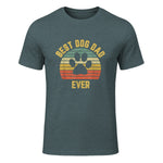 Vintage Dog Dad Cool Father's Day Gift Retro in Dark Heather - front view