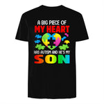 A Big Piece of My Heart Has Autism and He's My Son in Black - back view