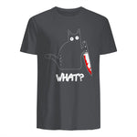 Chat Noir meurtrier drôle avec Couteau - Chat Noir Quoi in Charcoal - back view