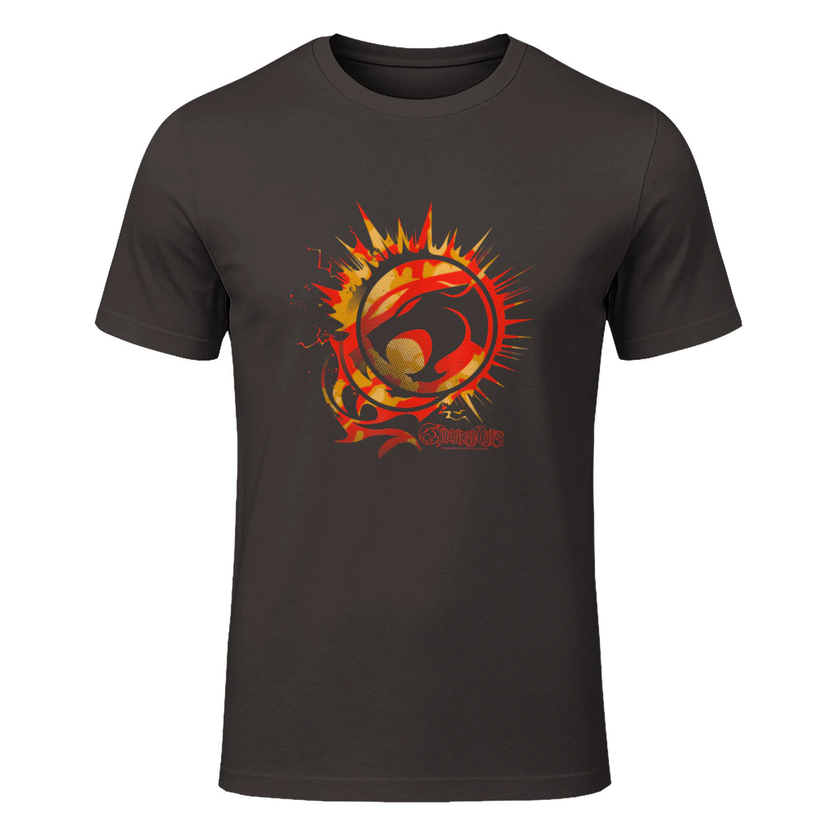 Thundercats Flare Circle Logo T-Shirt in Dark Chocolate - front view