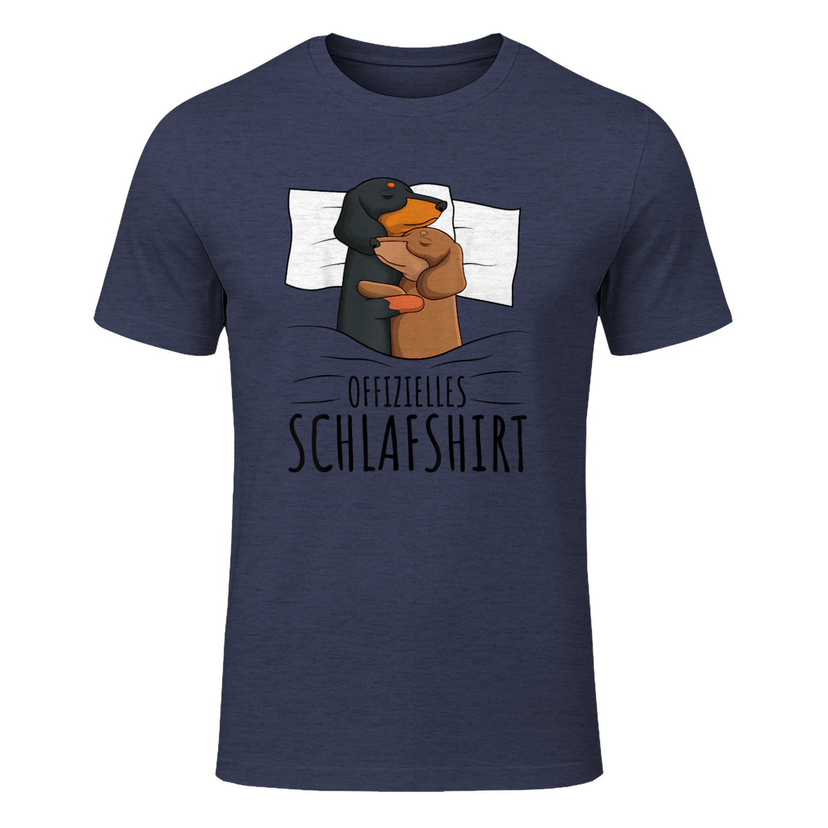 Offizielles Schlafshirt Dackel Hund Dachshund Teckel in Heather Navy - front view