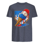 Distressed Baseball Boys Ice Cream Drip Baseball Boys Youth T-Shirt in Heather Navy - back view
