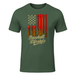 Baseball Lifestyle Apparel Youth Baseball Drip Ice Cream T-Shirt in Military Green - front view