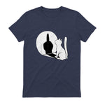 Chat Majeur drôle avec Doigt d'honneur in Heather Navy - back view