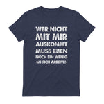 Lustiger Spruch Wer Nicht Mit Mir Auskommt An Sich Arbeiten in Heather Navy - back view