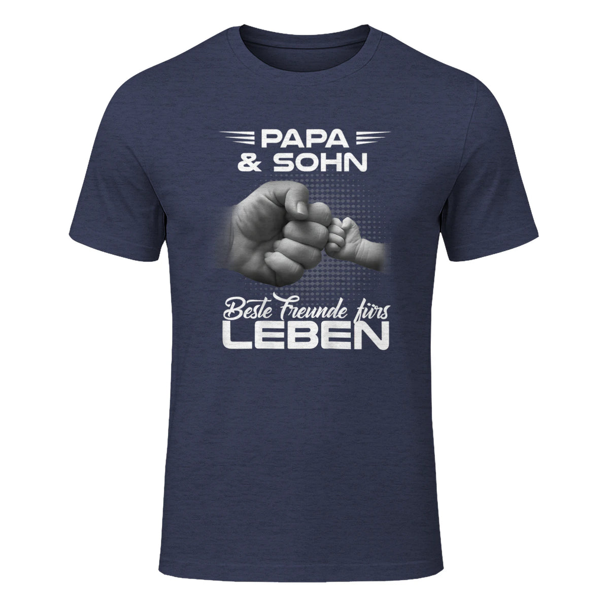 Papa & Sohn Beste Freunde Fürs Leben Vatertag Partnerlook in Heather Navy - front view