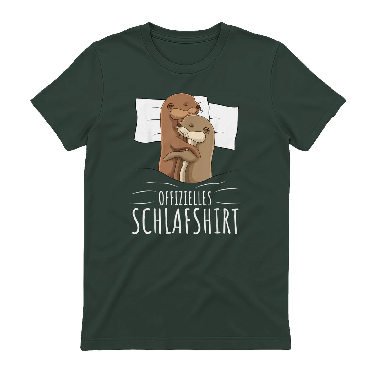 Offizielles Schlafshirt Otter Schlafanzug Seeotter in Forest Green - back view