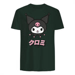 Kuromi Sanrio Character Classic Japan Design in Forest Green - back view