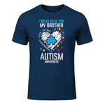 Blue for My Brother Autism Awareness Family Sister Sibling in Navy - front view