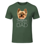 Dog Dad Yorkshire Terrier – Chien Papa in Military Green - front view