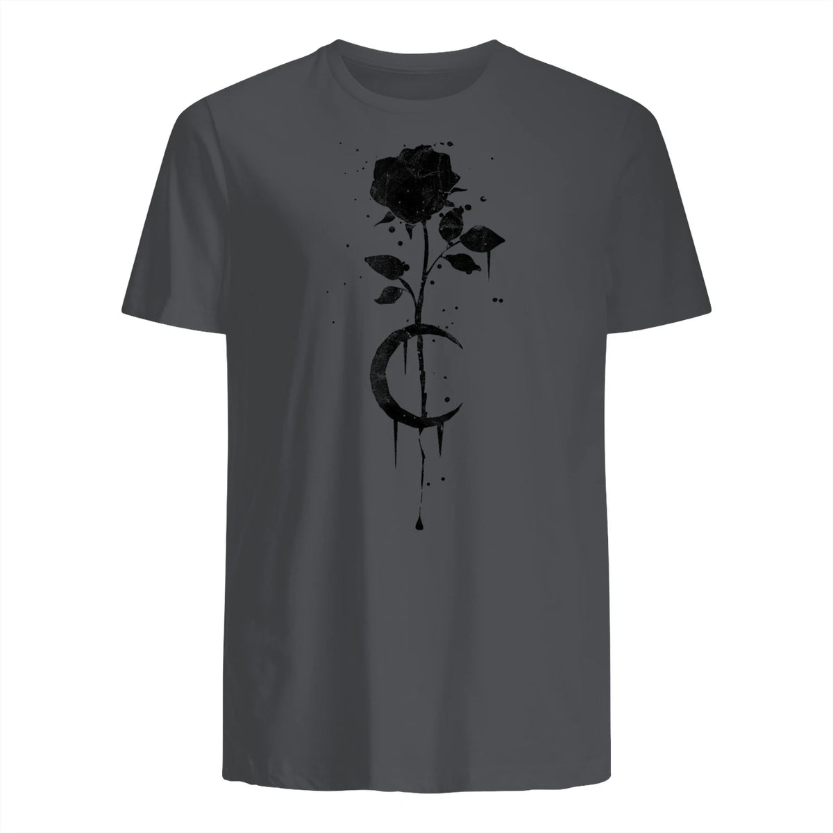Occult Vintage Moon Rose Witchcraft Okkult Hexe Gothic in Charcoal - back view