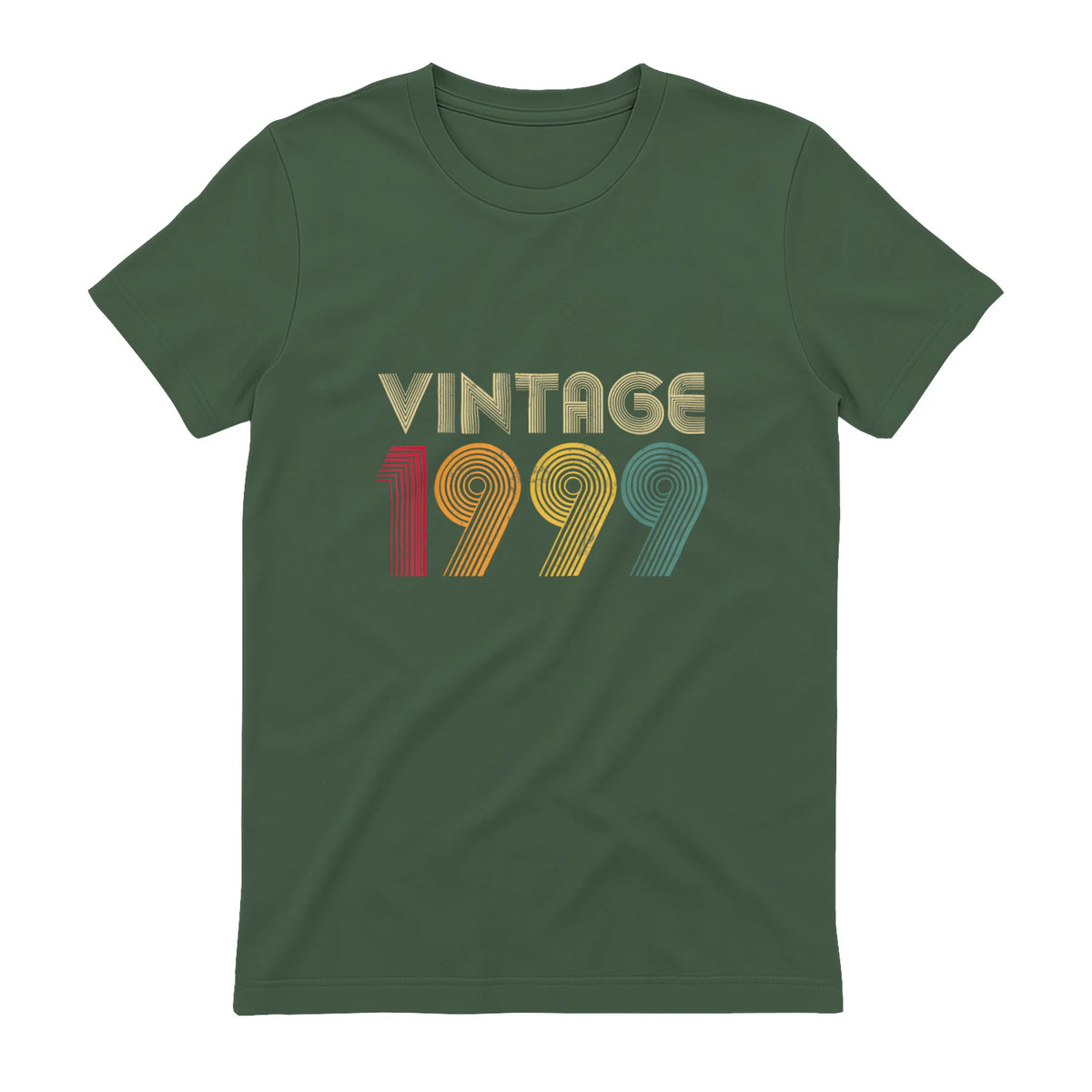 Vintage Twenty-Fourth Birthday Gift T-Shirt in Military Green - back view