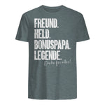Bonuspapa Bester Stiefpapa Stiefvater Bonus Papa T-Shirt in Dark Heather - back view