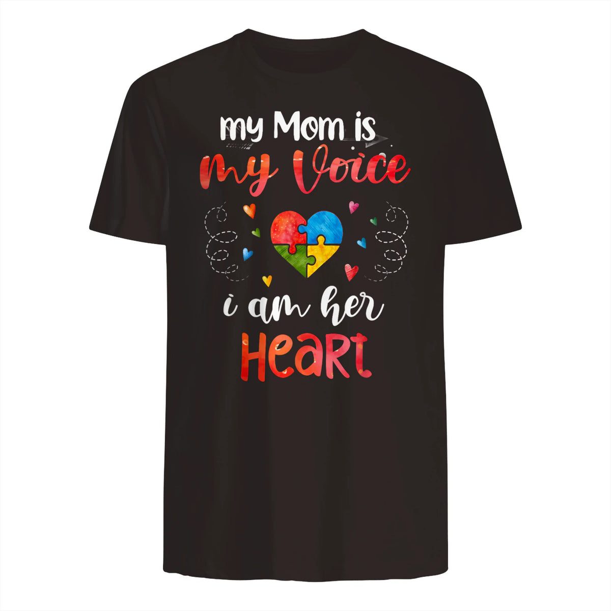 Autism Mom Support ASD T-Shirt in Dark Chocolate - back view