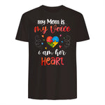 Autism Mom Support ASD T-Shirt in Dark Chocolate - back view