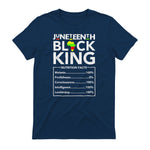 Juneteenth Black King Nutritional Facts Melanin Men Father in Navy - back view
