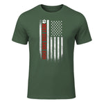 Best Dog Dad Ever American Flag Gift for Best Father in Military Green - front view