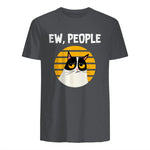 Ew, People - Funny Cat Lover Gift T-Shirt in Charcoal - back view