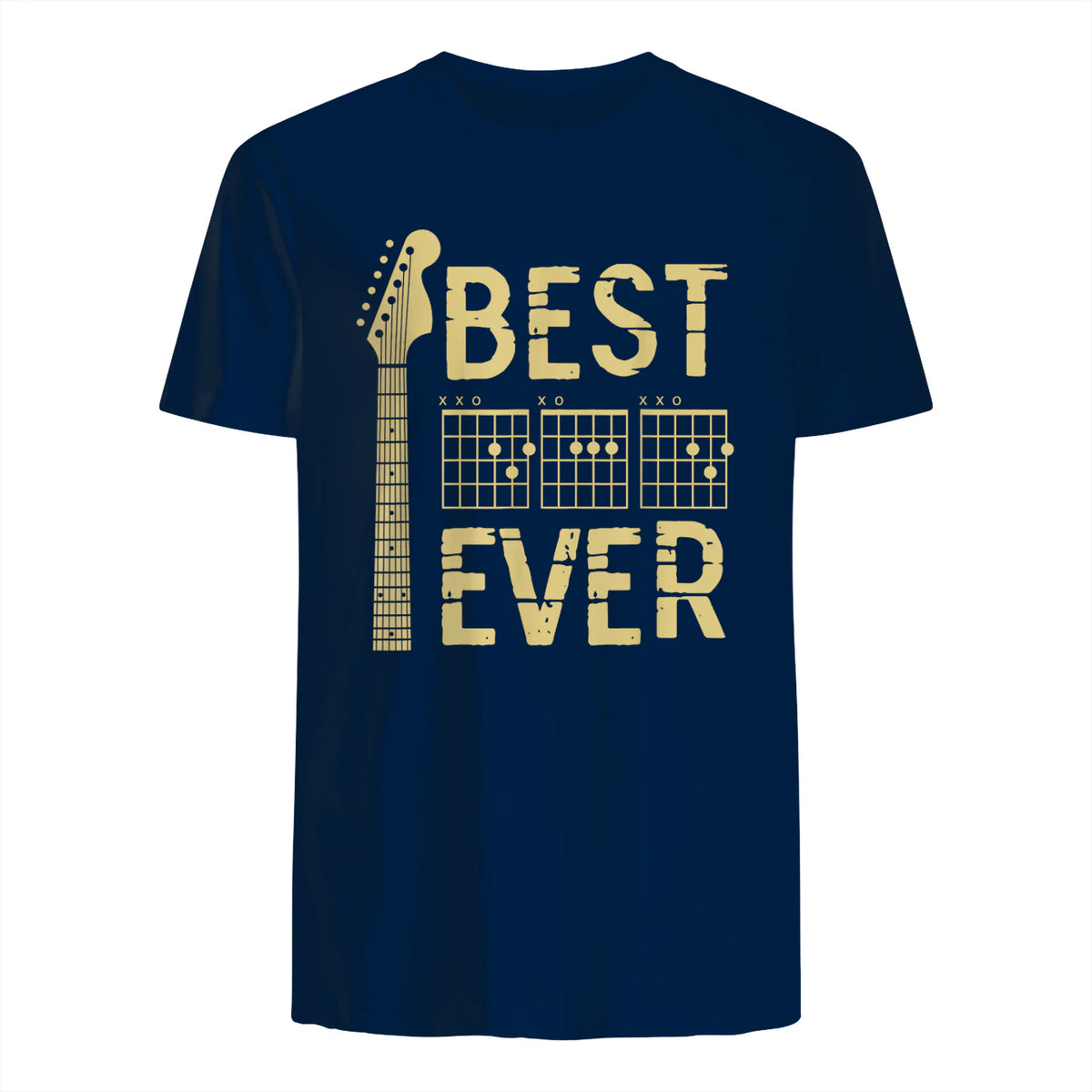 Best Dad Ever Guitar Chord T-Shirt in Navy - back view