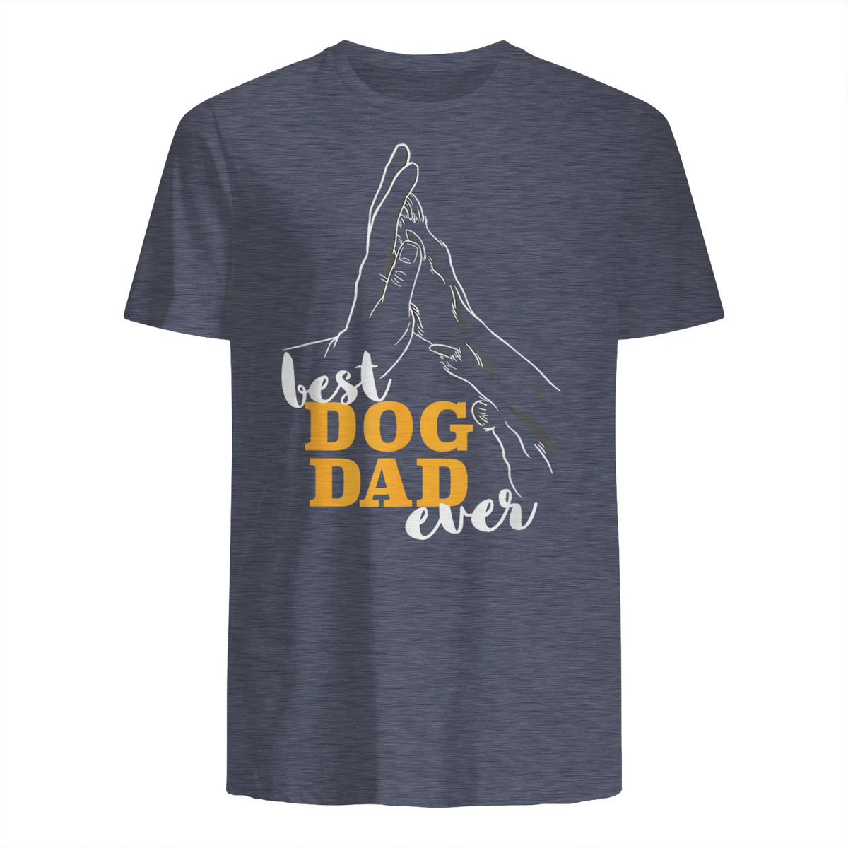Best Dog Dad Ever Le meilleur papa chien du monde - Chiens in Heather Navy - back view