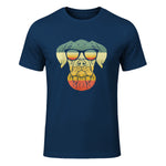 Boxer rétro vintage pour amoureux des chiens in Navy - front view