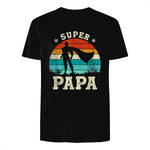 Fête des Pères Meilleur Père Humour Retro Super Papa Parfait in Black - back view