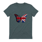Union Jack Butterfly Butterflies Flag Wings British UK Flag in Dark Heather - back view